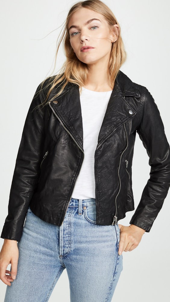 

Куртка Madewell Washed Leather Motorcycle