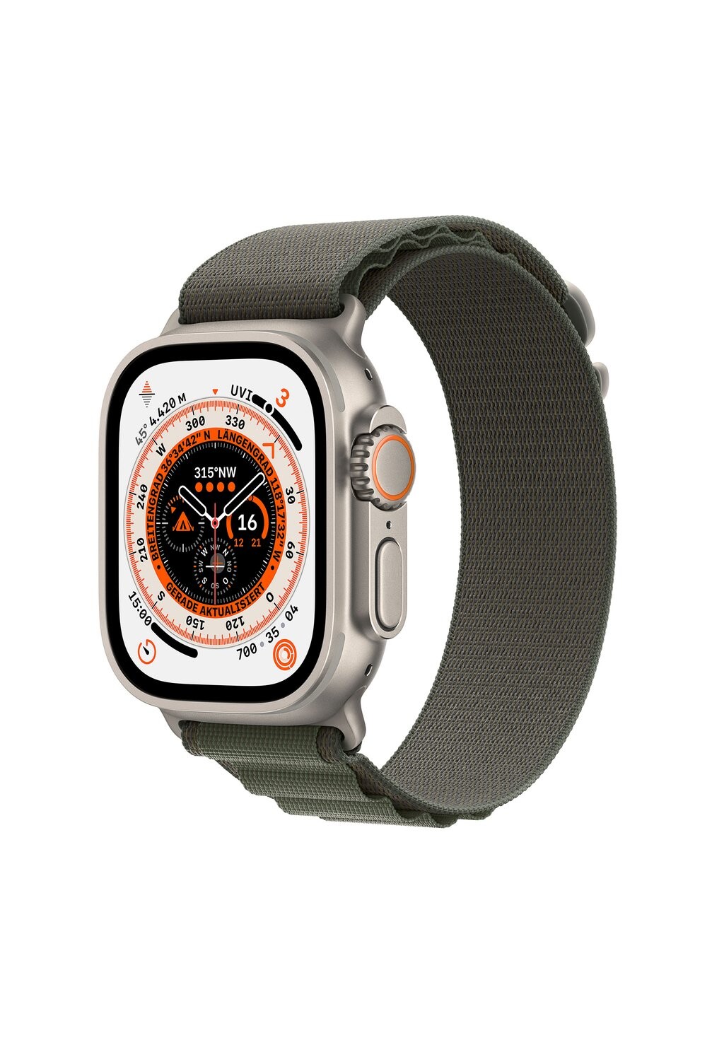 

Умные часы APPLE WATCH ULTRA GPS CELLULAR SMALL, цвет titanium case/green alpine loop