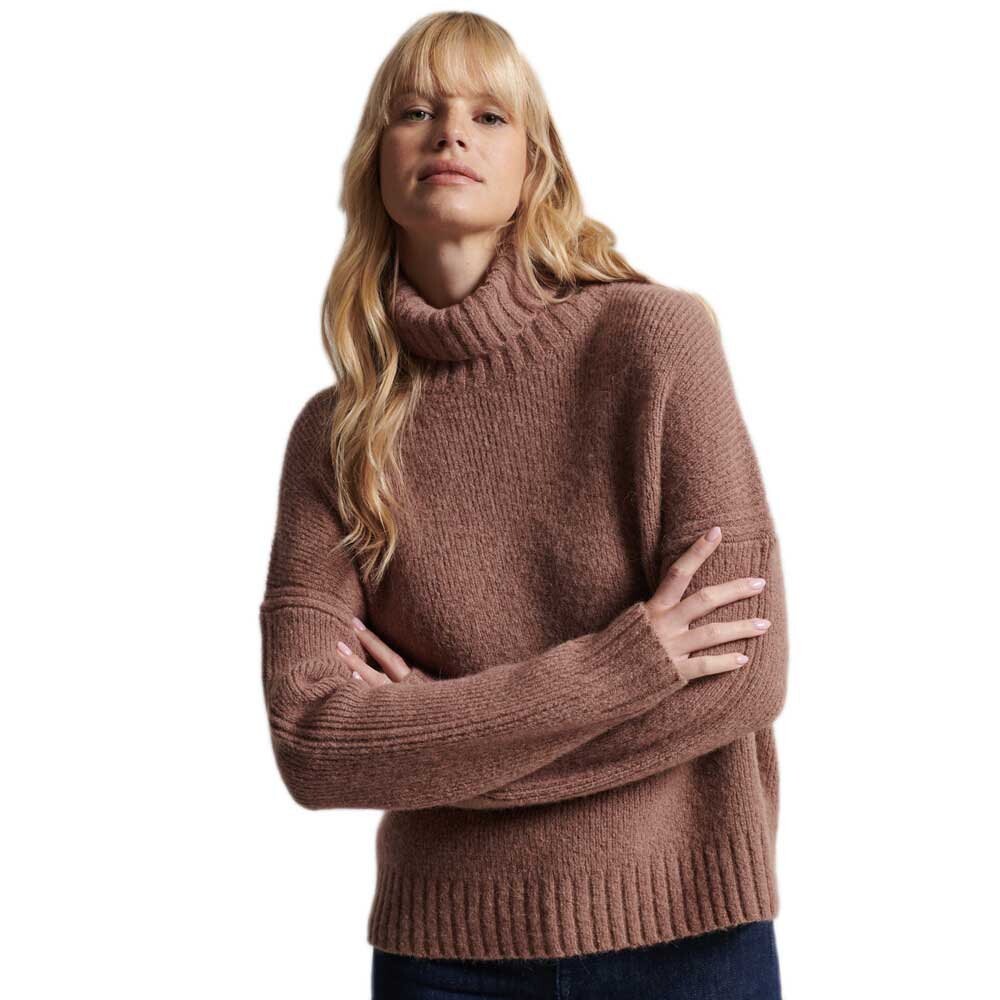 Свитер Superdry Studios Chunky Roll Neck, бежевый свитер roll neck superdry лунный бежевый меланж