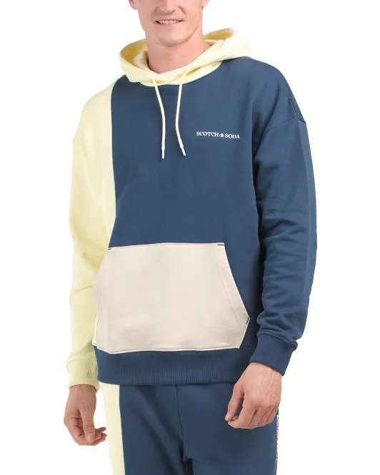 

Толстовка унисекс из органического хлопка с цветными блоками Scotch & Soda, синий
