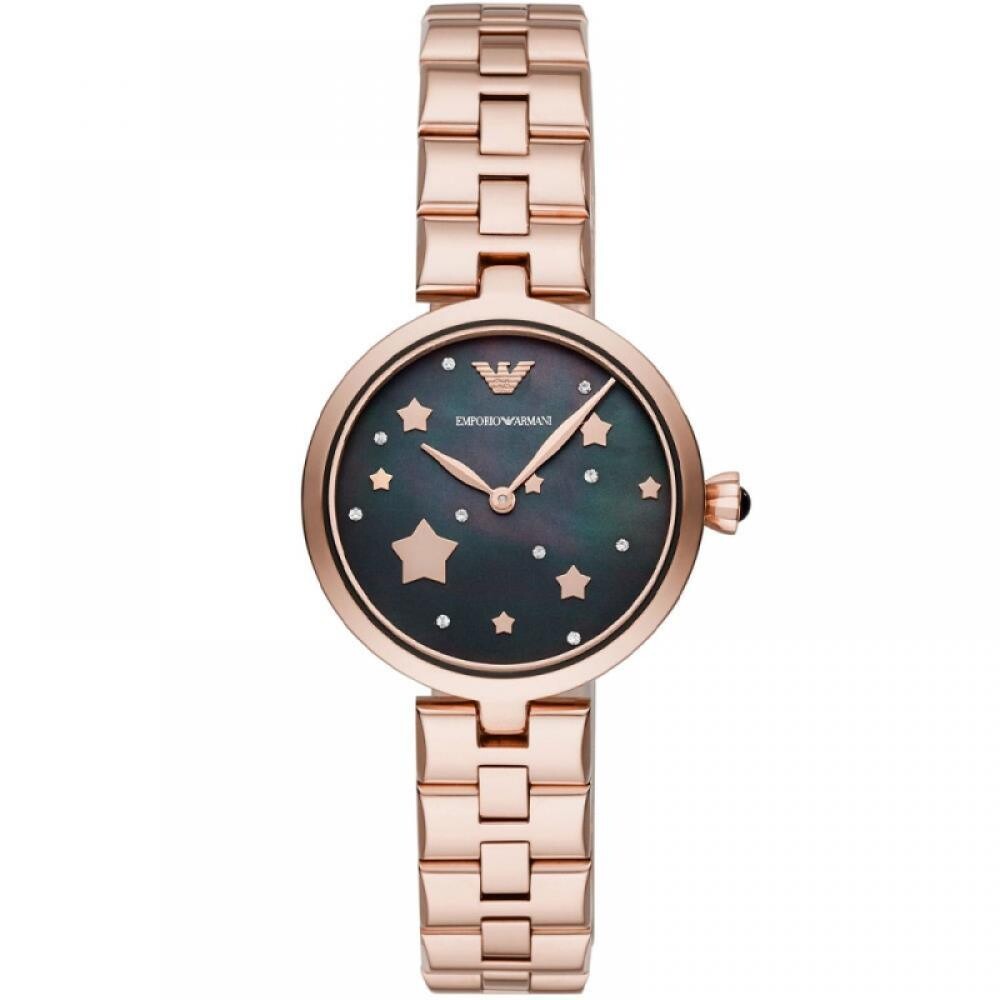 

Ar11197 кварцевые часы с черным циферблатом Emporio Armani, розовый
