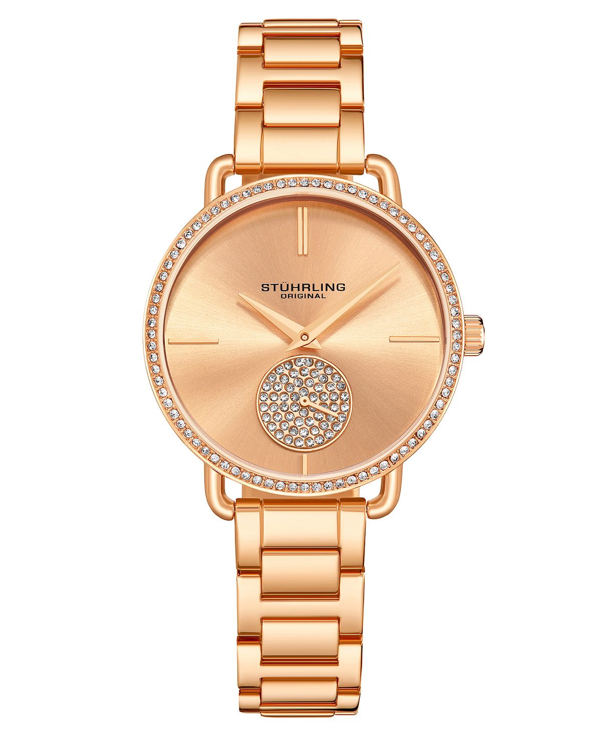 Женские часы-браслет из нержавеющей стали розового золота 38 мм Stuhrling