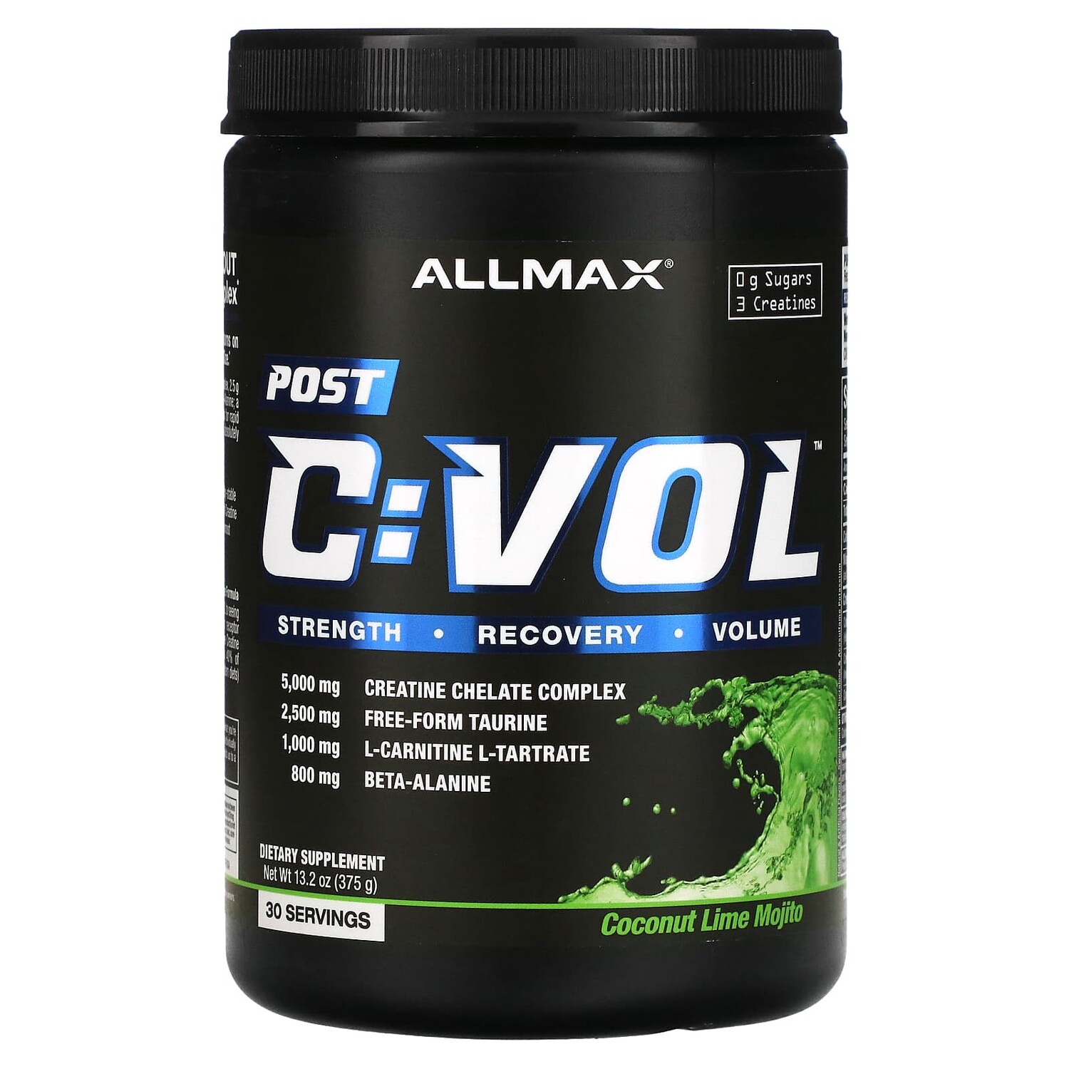 

CVOL, Post, вкус кокоса и лайма, 375 г (13,2 унции), ALLMAX