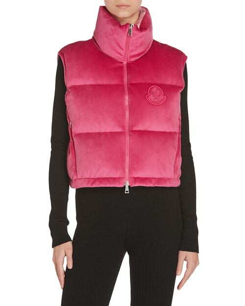 

Бархатный пуховый жилет Blavet Moncler, цвет Pink