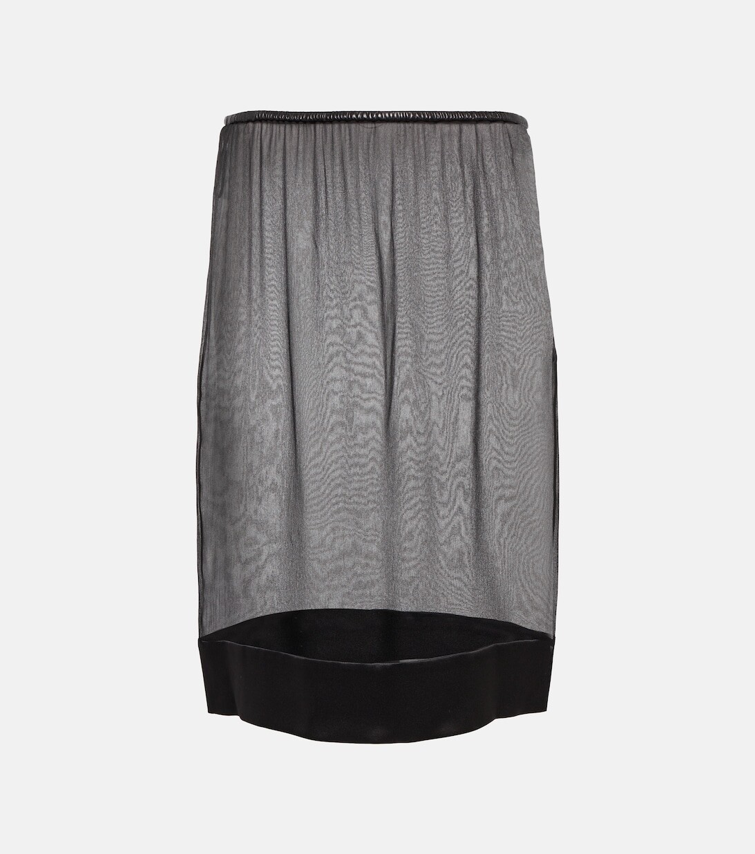 

Шелковая мини-юбка SAINT LAURENT, черный