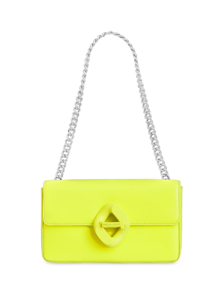 Маленькая кожаная сумка через плечо Rebecca Minkoff, цвет Neon Yellow украшенная кожаная сумка через плечо rebecca minkoff цвет valentine