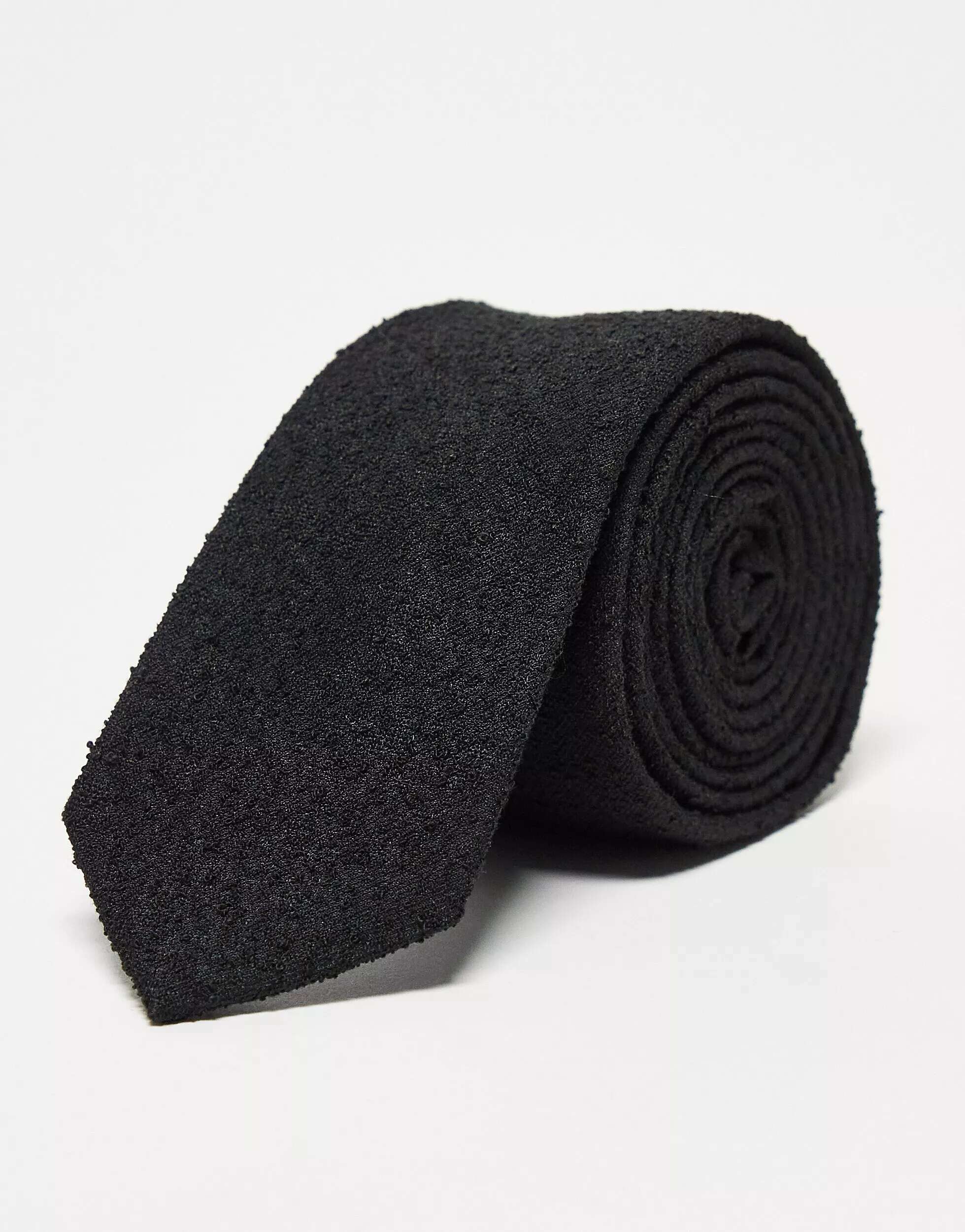 Стандартный черный текстурный галстук ASOS