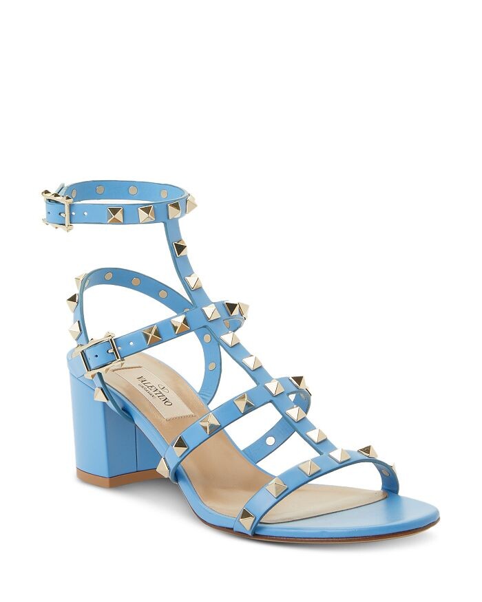 

Женские босоножки на блочном каблуке Rockstud Caged Valentino Garavani