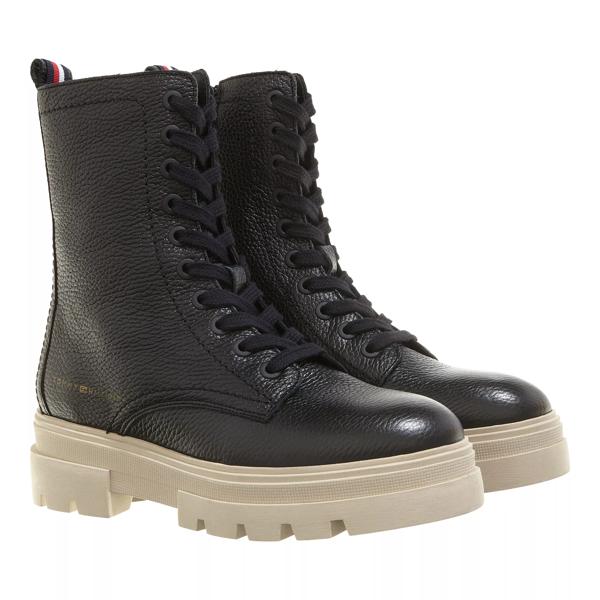 Ботинки monochromatic lace up boot black Tommy Hilfiger, черный ботинки buckle lace up boot natural tommy hilfiger коричневый