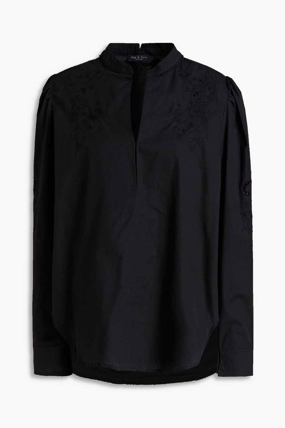 

Нефритовая хлопковая туника RAG & BONE, черный