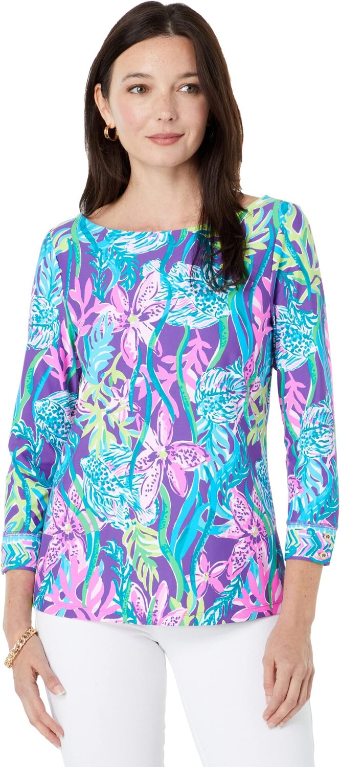 

Топ Everlynn UPF 50+ Lilly Pulitzer, цвет Pigment Purple Party All The Tide Engineered Chilly Lilly