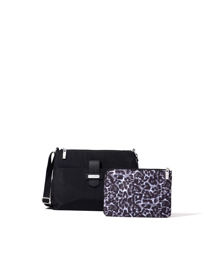 

Кроссбоди 2-в-1 с сумочкой Baggallini, цвет Black, Gray Wild Cheetah