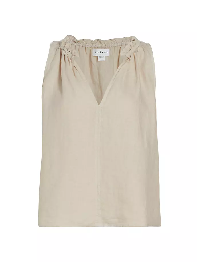 Льняная блузка без рукавов Zoey Velvet By Graham & Spencer, цвет sand