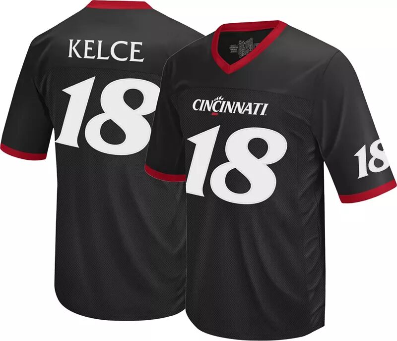 

Мужская Retro Brand Футболка Cincinnati Bearcats Travis Kelce #18, черная реплика, футбольная майка