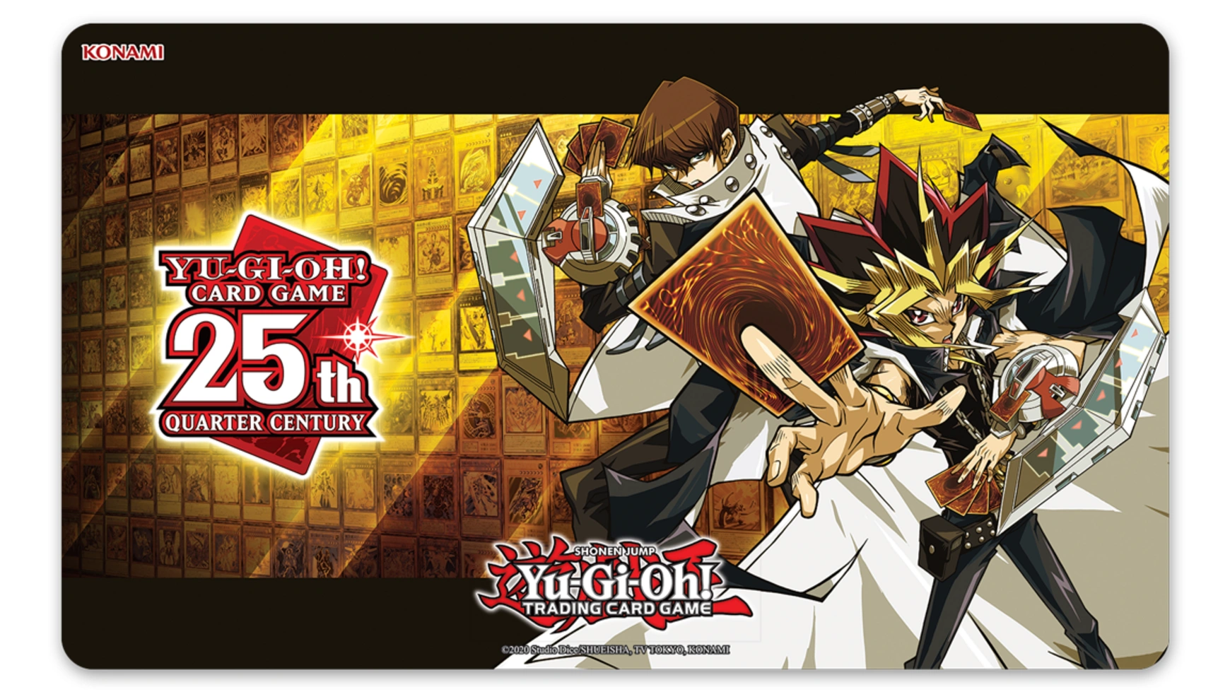 Коллекционная карточная игра Yu-Gi-Oh игровой коврик Yugi & Kaiba Quarter Century Konami цена и фото
