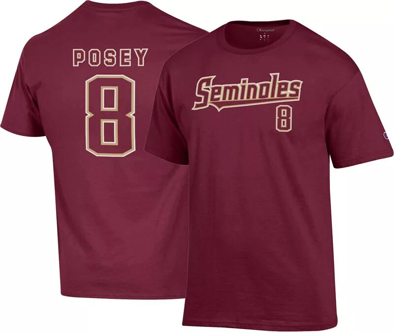 

Мужская темно-бордовая футболка Champion Buster Posey #8 Florida State Seminoles