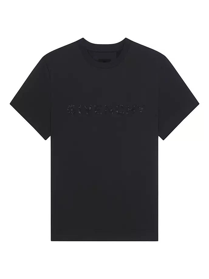 

Хлопковая футболка со стразами Givenchy, черный