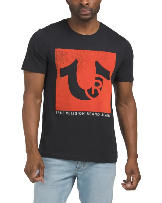 

Потертая футболка True Religion, черный