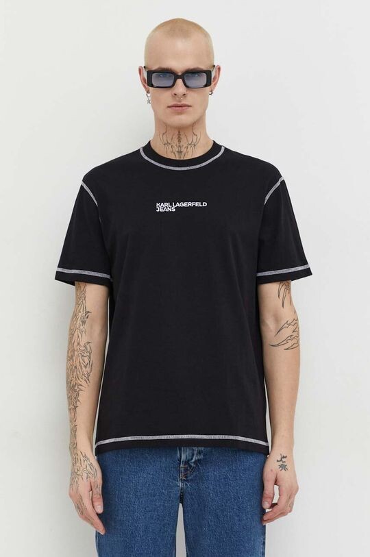 

Хлопковая футболка Karl Lagerfeld Jeans, черный