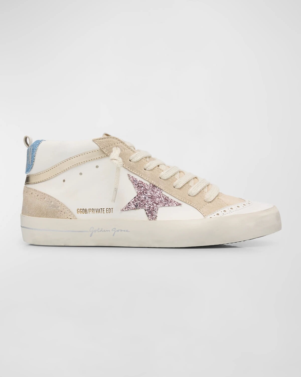 

Кроссовки Midstar с блестящими кончиками крыльев Golden Goose, цвет White Seedpearl Elderberry