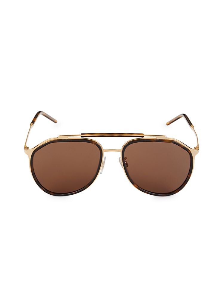 

Овальные солнцезащитные очки-авиаторы 57MM Dolce&Gabbana, цвет Gold Havana