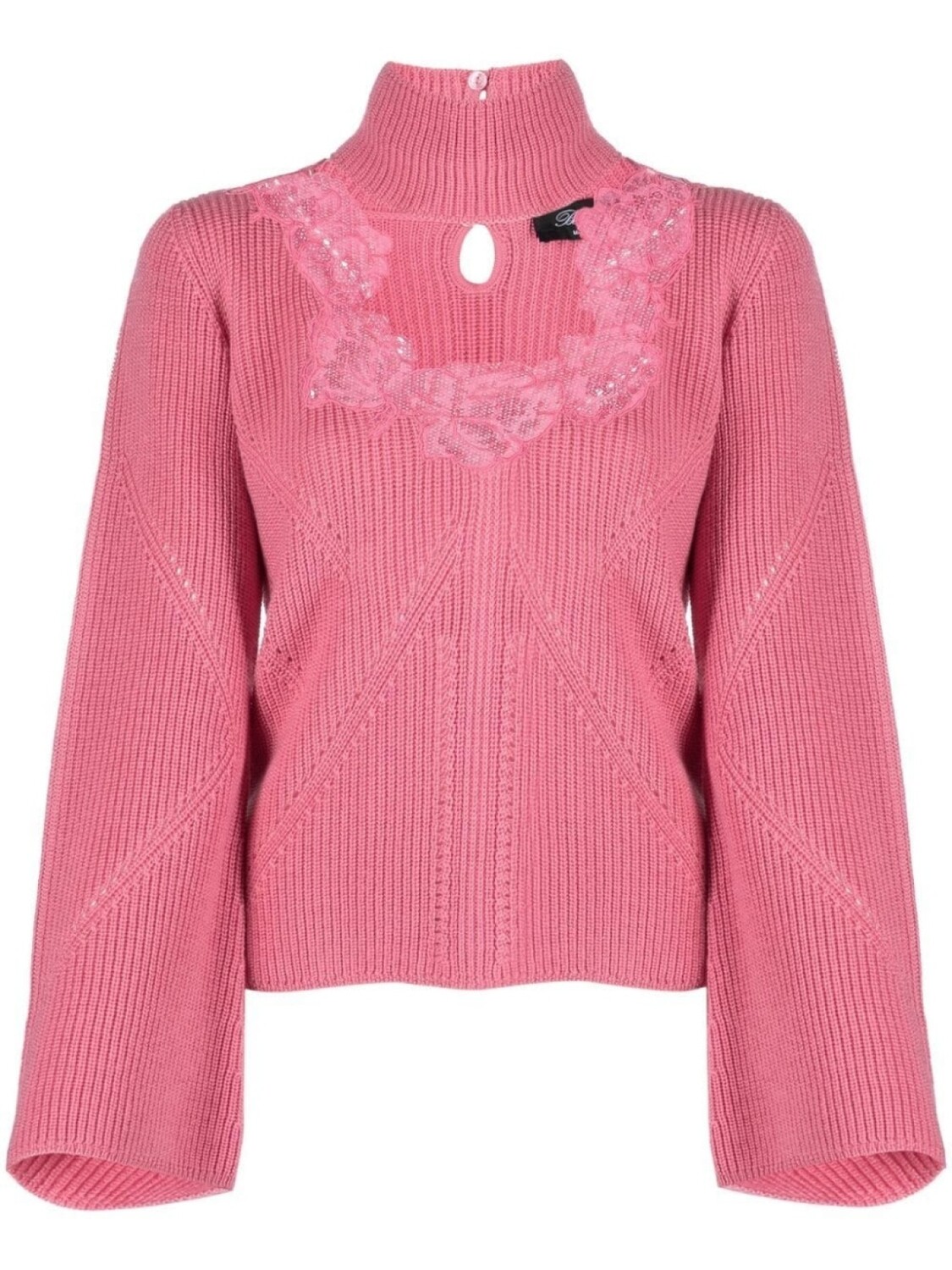 

Blumarine трикотажный топ с кружевом, розовый