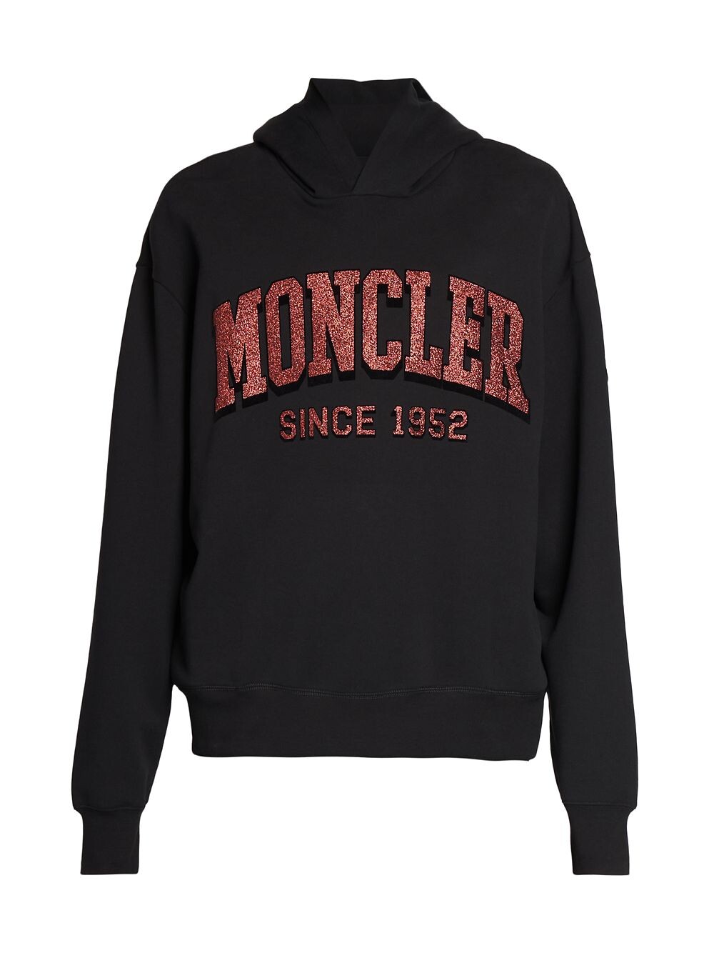 

Худи с блестящим логотипом Moncler, черный