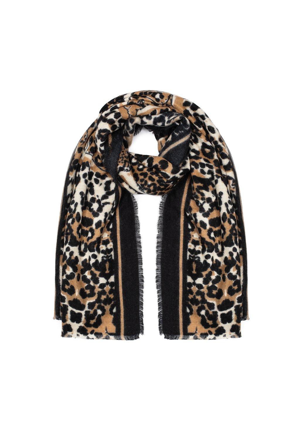 цена Большой прямоугольный шарф нейтрального цвета 'Wildcat' Bibi Bijoux, мультиколор