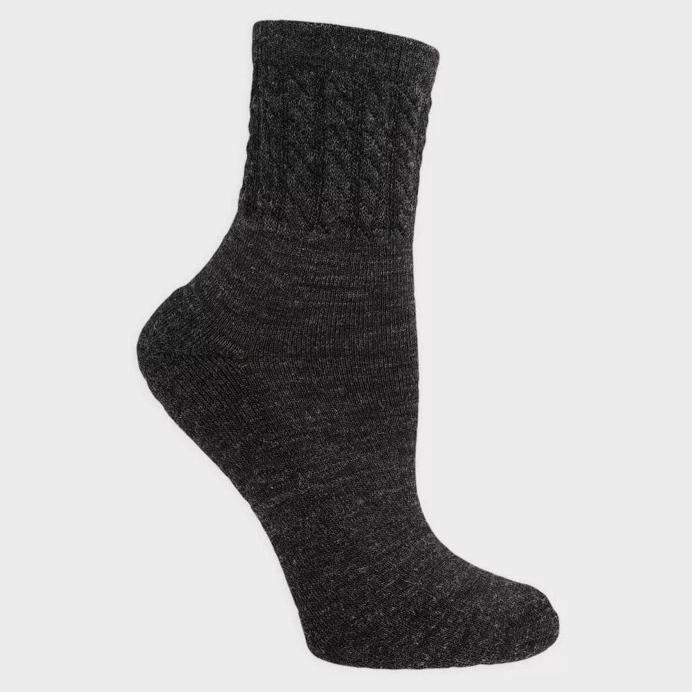 

Alaska Knits женские текстурированные носки из смеси шерсти средней плотности с косами, цвет Gray