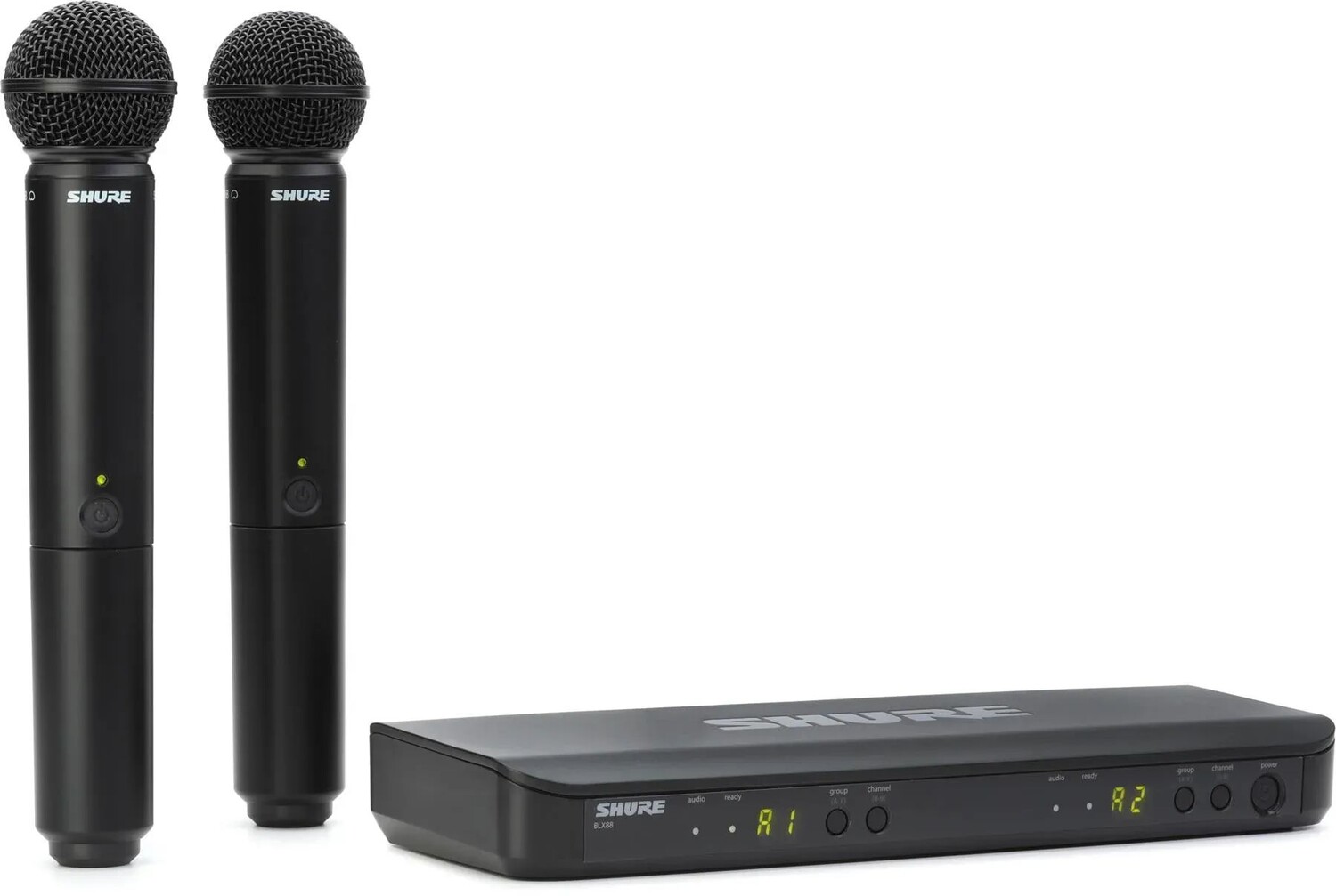 

Двухканальная беспроводная ручная микрофонная система Shure BLX288/SM58 — полоса H11 с черной решеткой
