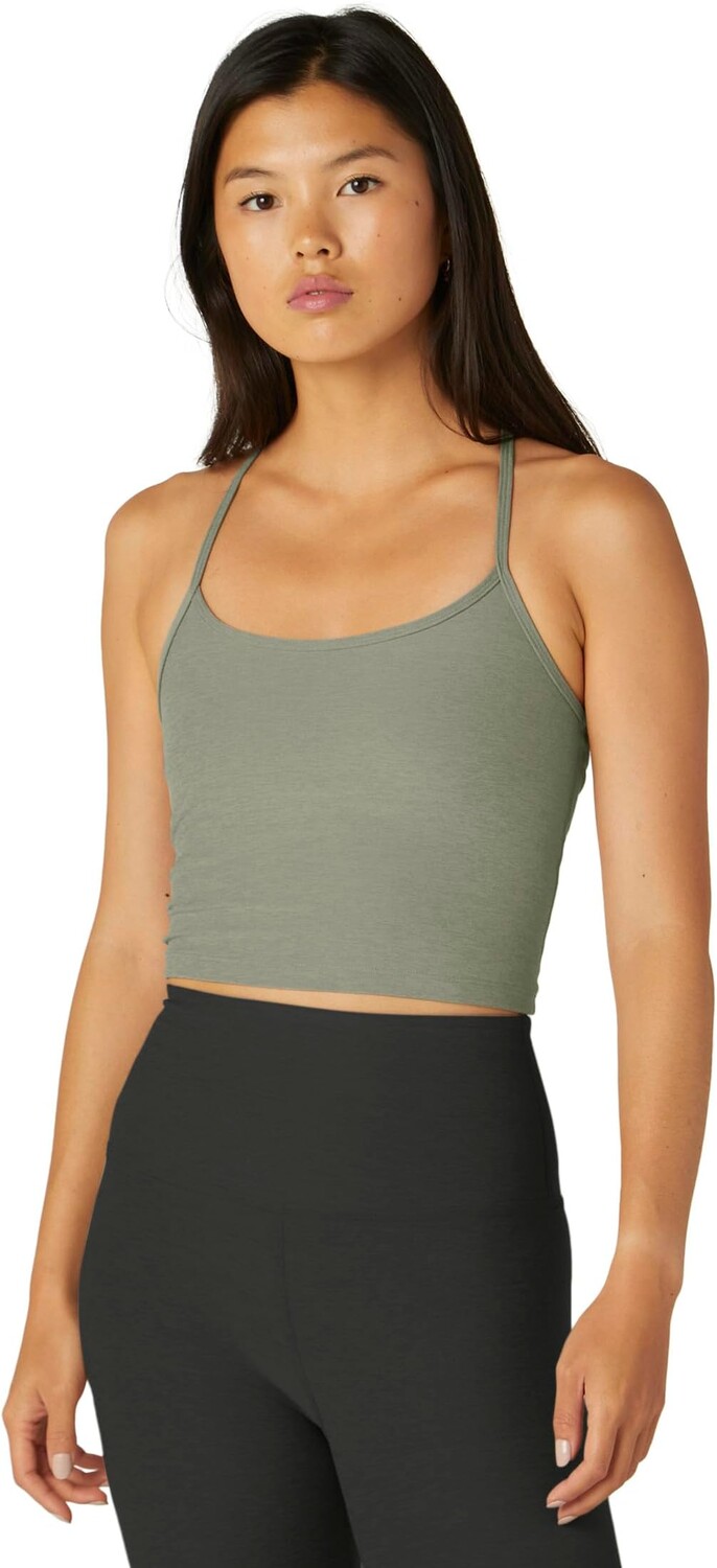 

Укороченная майка Spacedye Slim Racerback Beyond Yoga, цвет Grey Sage Heather