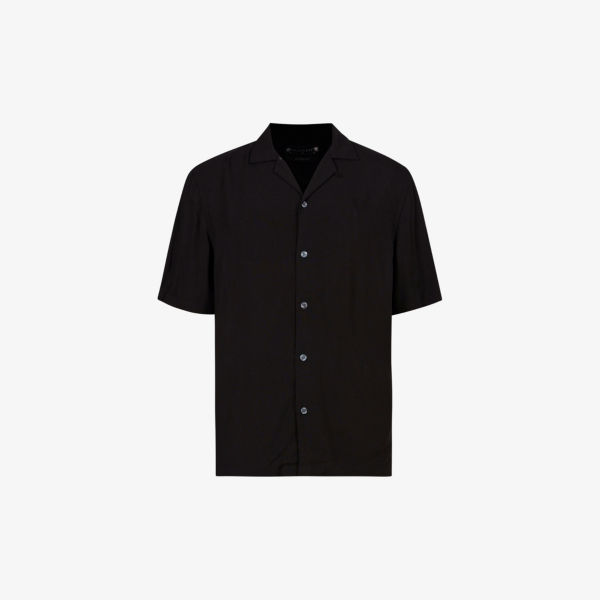 цена Тканая рубашка свободного кроя с короткими рукавами Venice Allsaints, черный