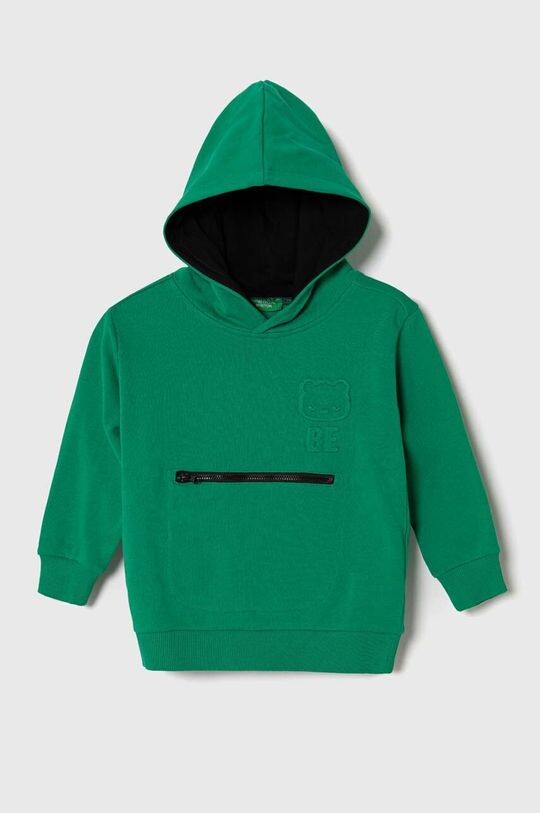 

Детская хлопковая толстовка United Colors of Benetton, зеленый