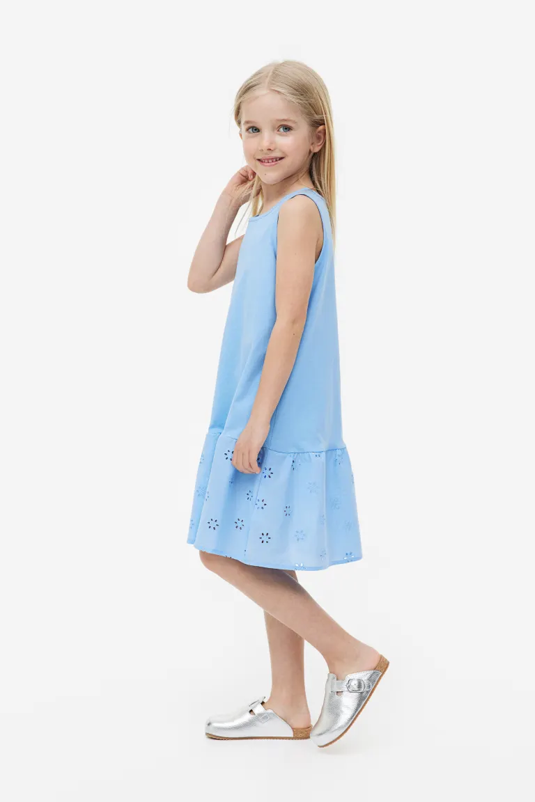 Хлопковое платье а-силуэта H&M, синий