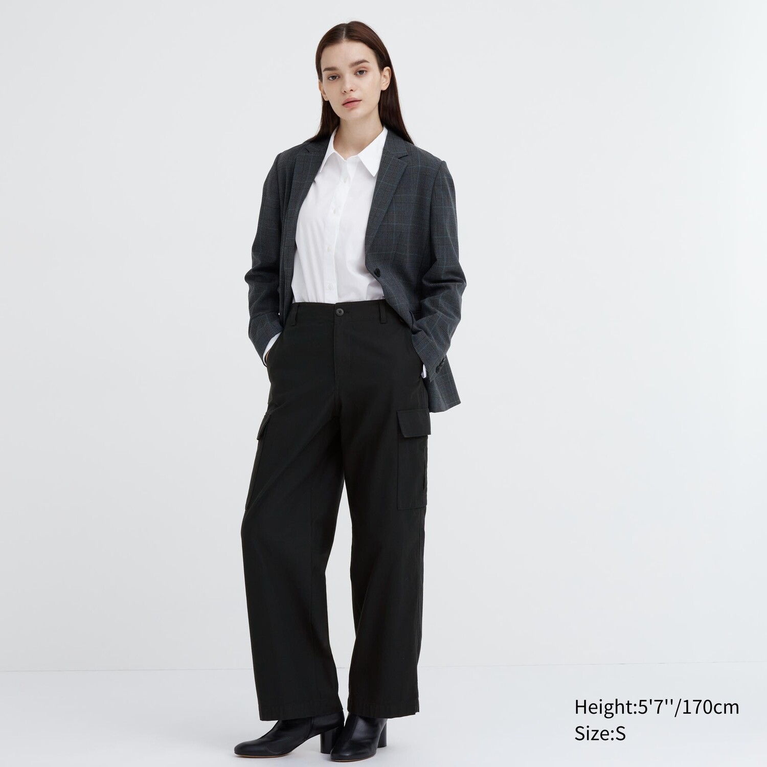 

Брюки-карго UNIQLO широкие, темно-серый
