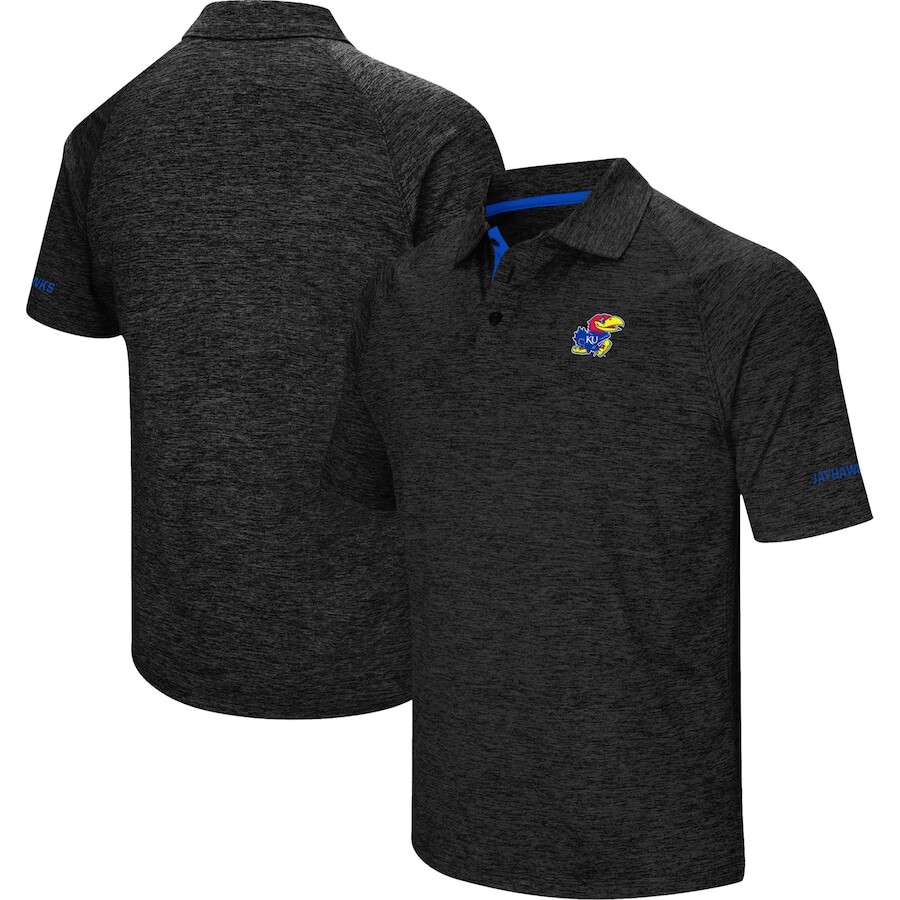 

Поло с коротким рукавом Colosseum Kansas Jayhawks, черный
