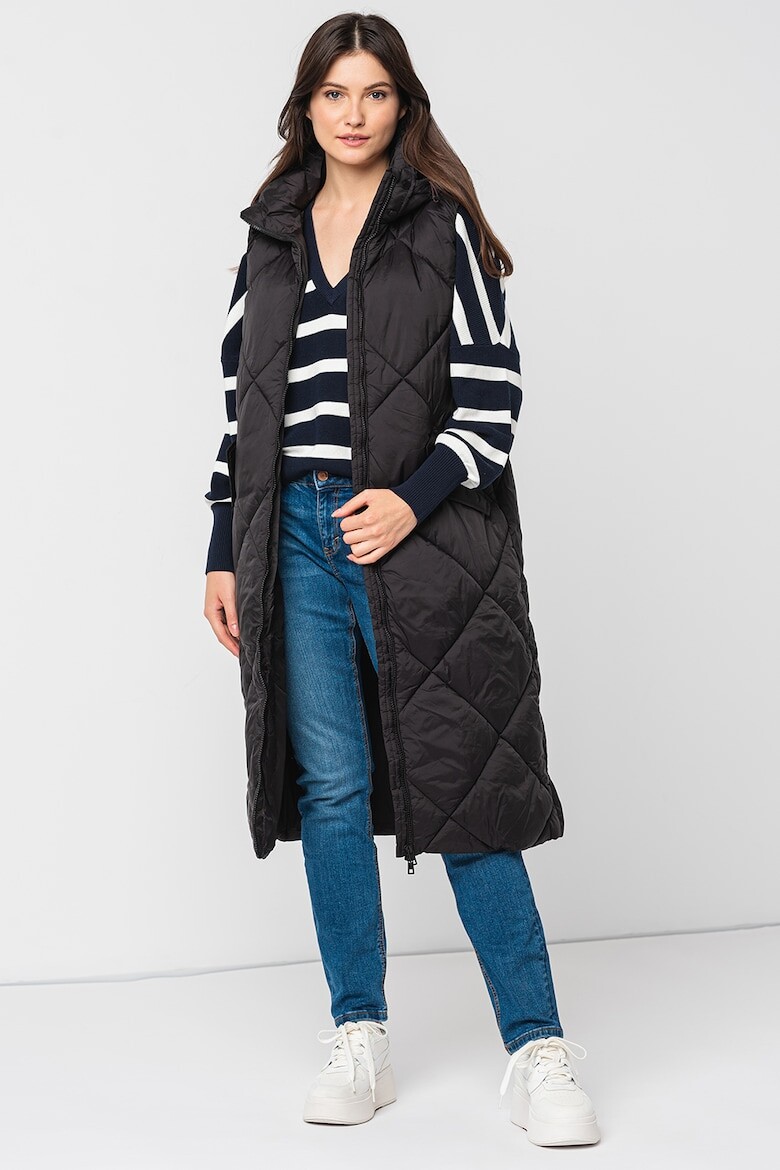 

Стеганый длинный жилет на вате Esprit, черный