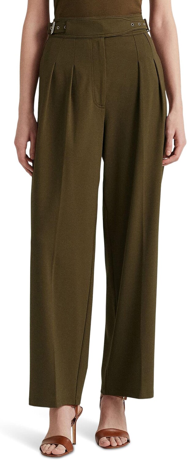 

Укороченные брюки со складками и поясом LAUREN Ralph Lauren, цвет Botanic Green