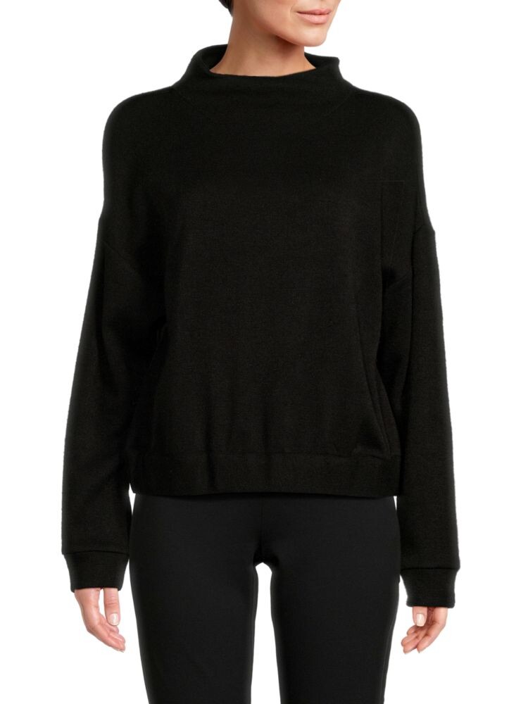 

Свитер с заниженными плечами и воротником-стойкой DKNY, черный