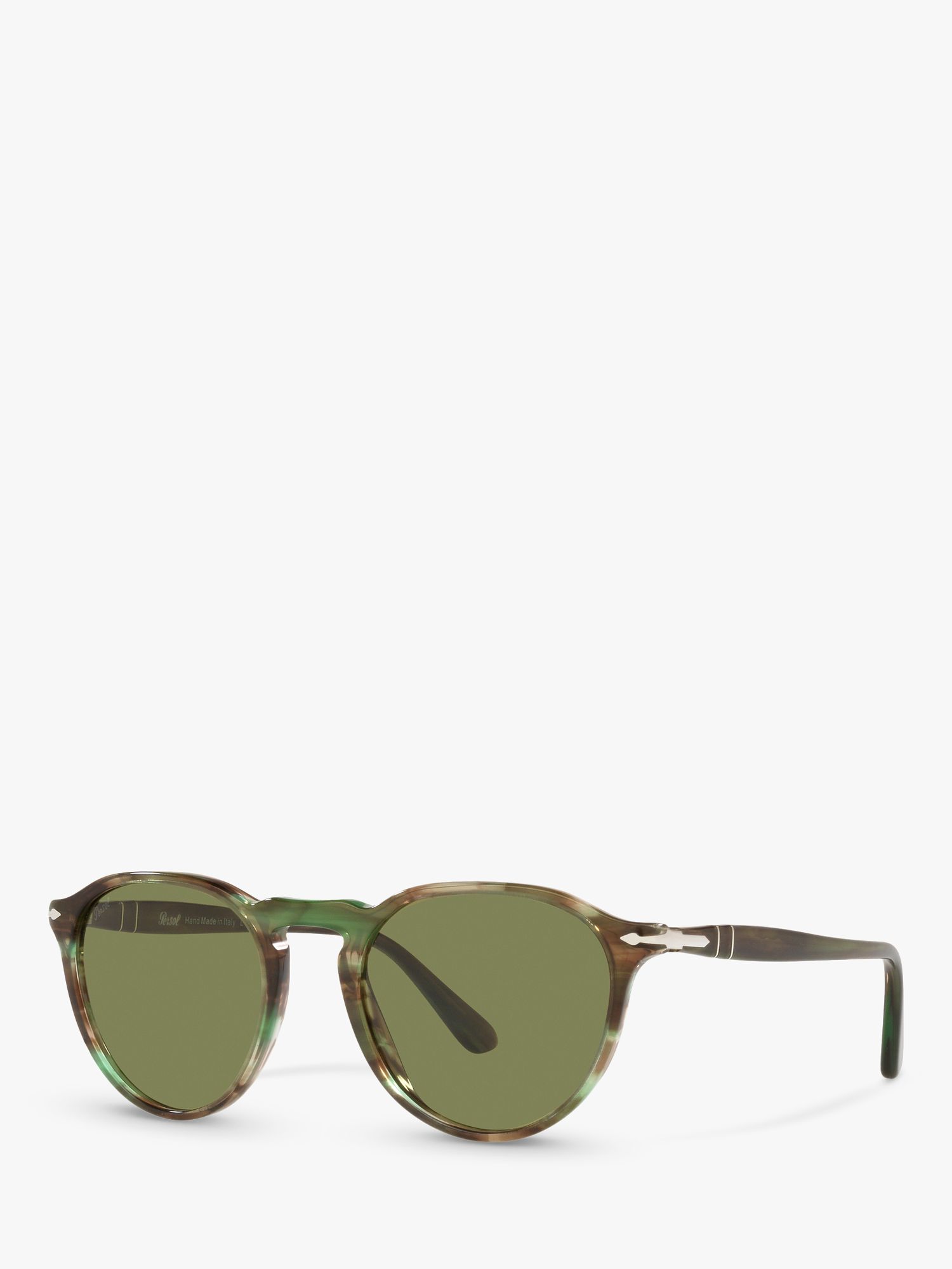 Persol PO3286S Овальные солнцезащитные очки унисекс, зеленые Гавана/Зеленые