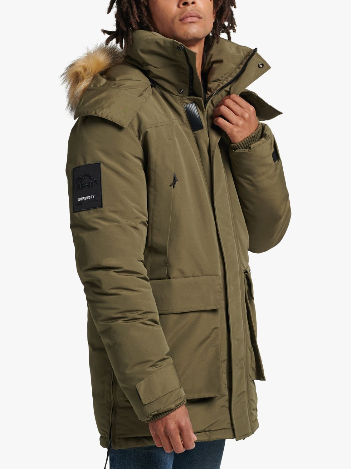 

Куртка-парка Everest с капюшоном из искусственного меха Superdry, мытый хаки