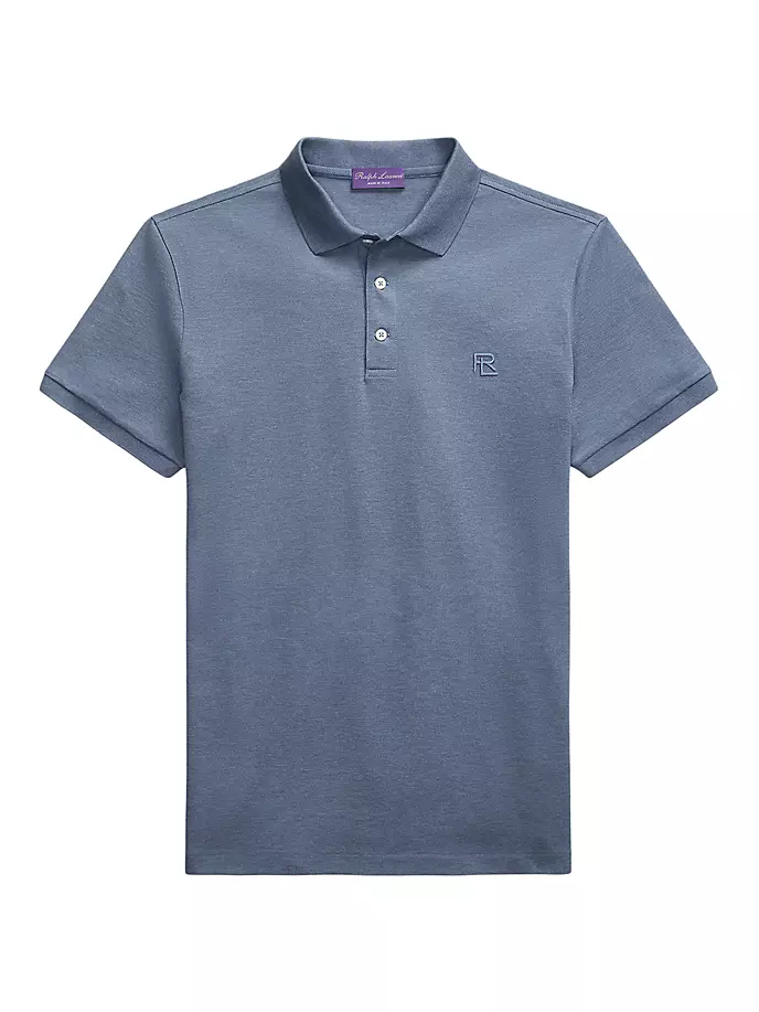 

Рубашка-поло из пике Ralph Lauren Purple Label, цвет supply blue