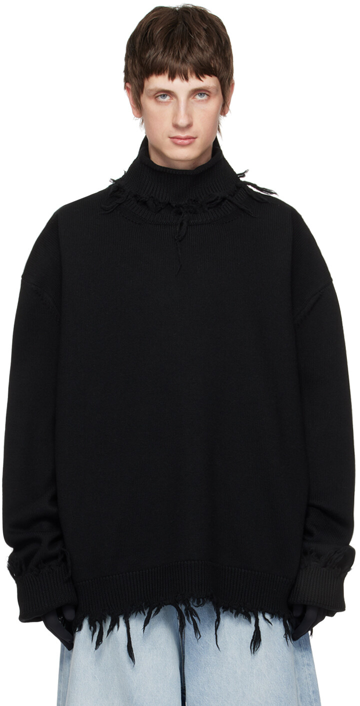

Черная водолазка с бахромой VETEMENTS, Черный