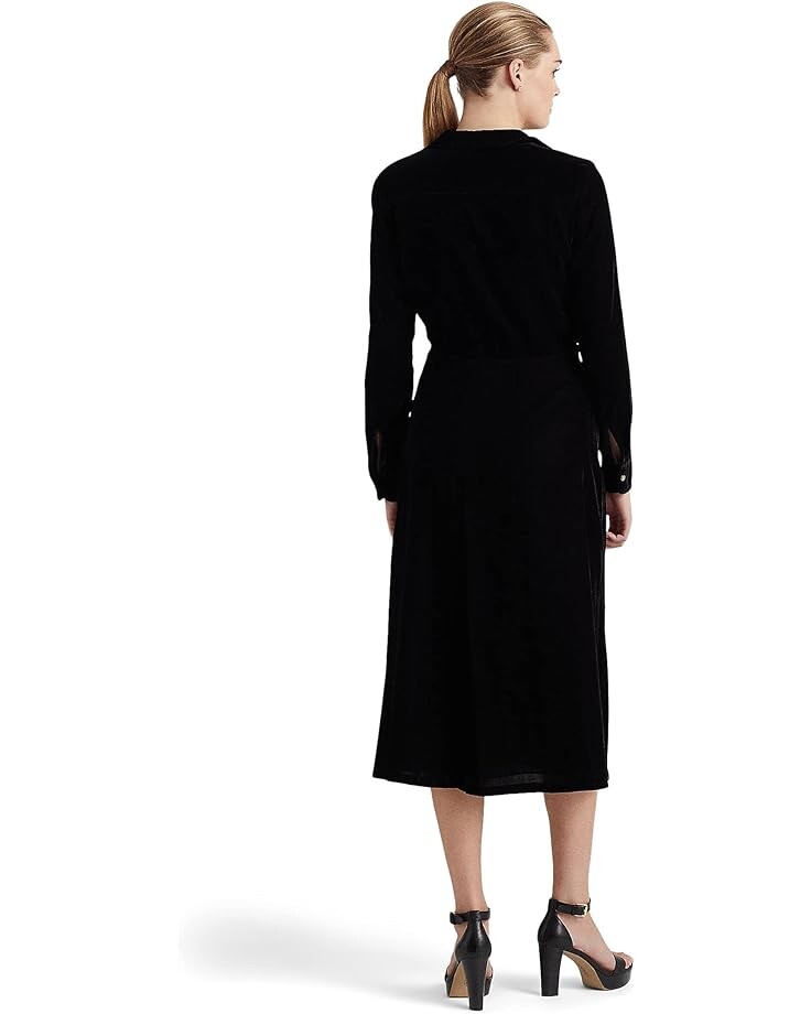

Платье LAUREN Ralph Lauren Velvet Surplice Midi Dress, цвет Polo Black