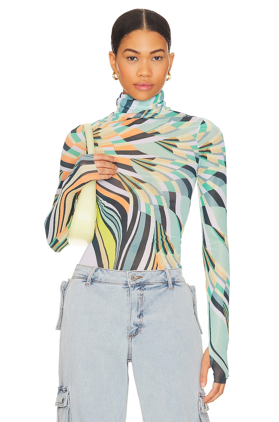 

Топ AFRM Zadie Long Sleeve, цвет Abstract Geo Swirl
