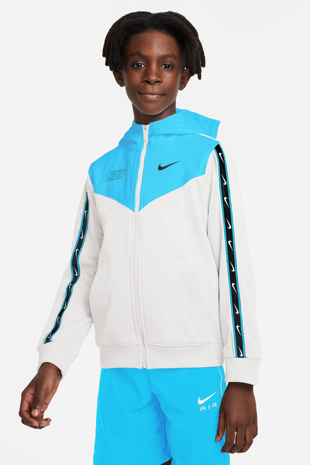 

Худи на молнии с повтором Nike, белый