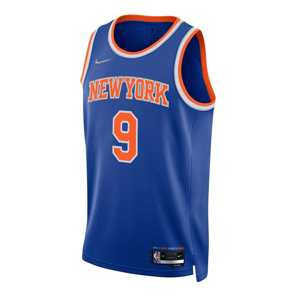 Майка Nike x NBA New York Knicks Jerseys 'RJ Barrett 9', синий мужская футболка rj barrett grey new york knicks icon performance nike серый