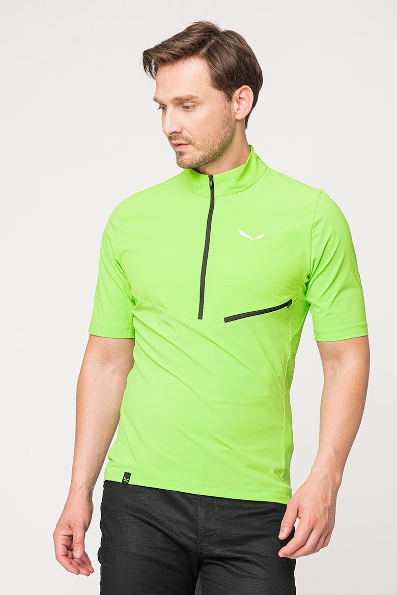 

Короткая походная футболка Agner на молнии Salewa, зеленый
