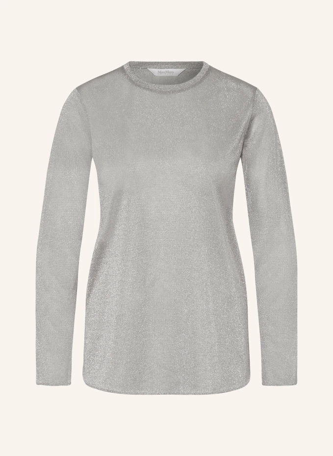 

Лонгслив etra с блестящей пряжей Maxmara Leisure, серебряный