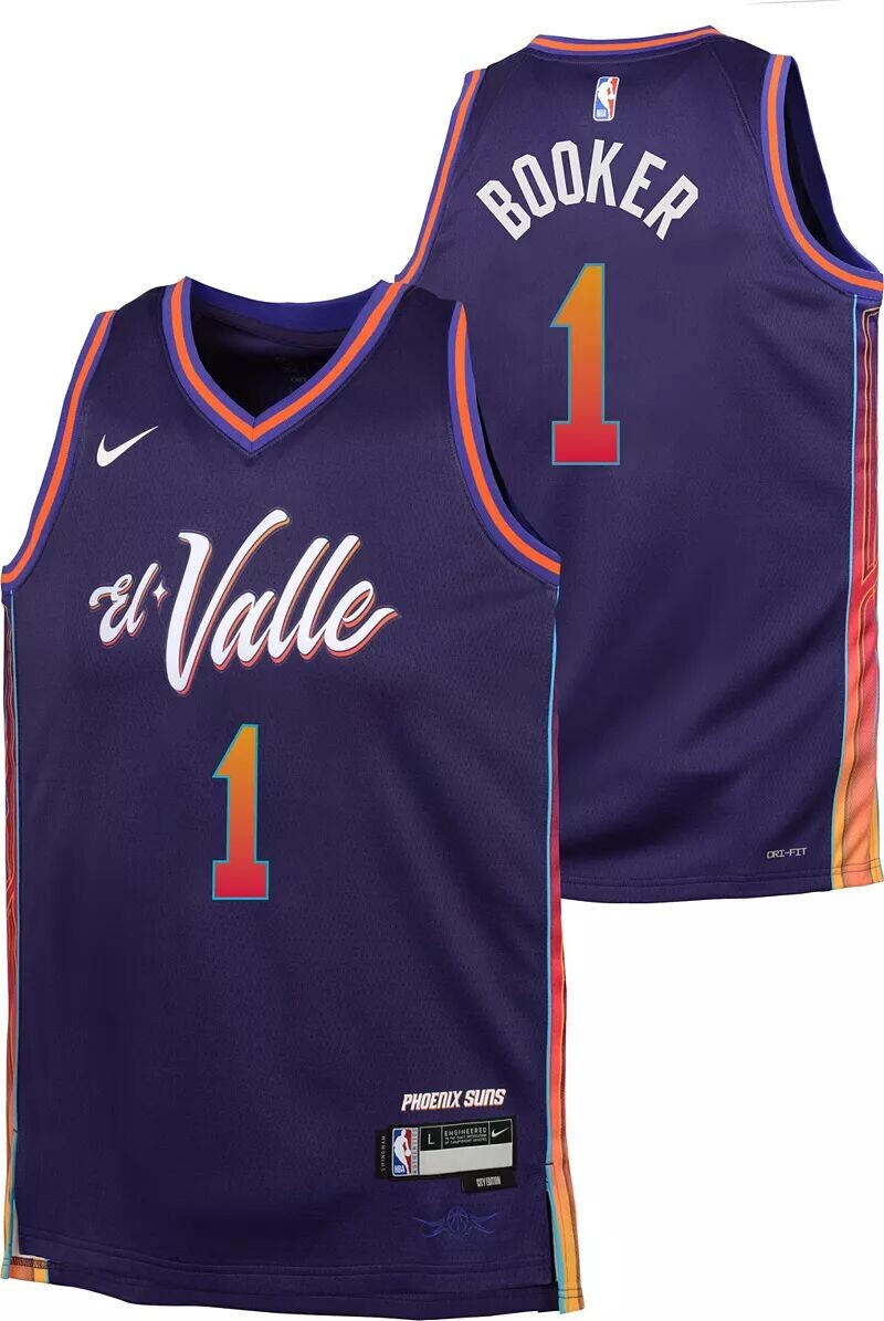 

Черная майка Nike Youth 2023-24 City Edition Phoenix Suns Devin Booker #1 Swingman